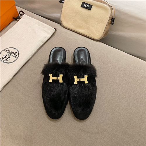 hermes sheepskin mink loafers - Image 4