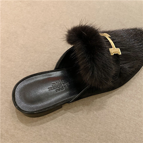 hermes sheepskin mink loafers - Image 3