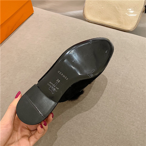 hermes sheepskin mink loafers - Image 7