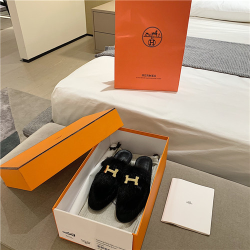 hermes sheepskin mink loafers - Image 8