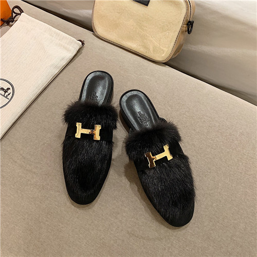 hermes sheepskin mink loafers - Image 2