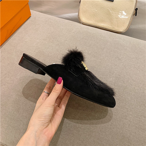 hermes sheepskin mink loafers - Image 9