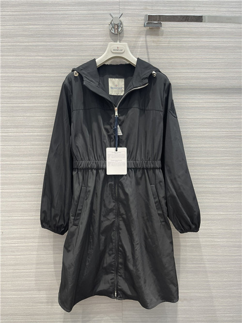 moncler hooded trench coat