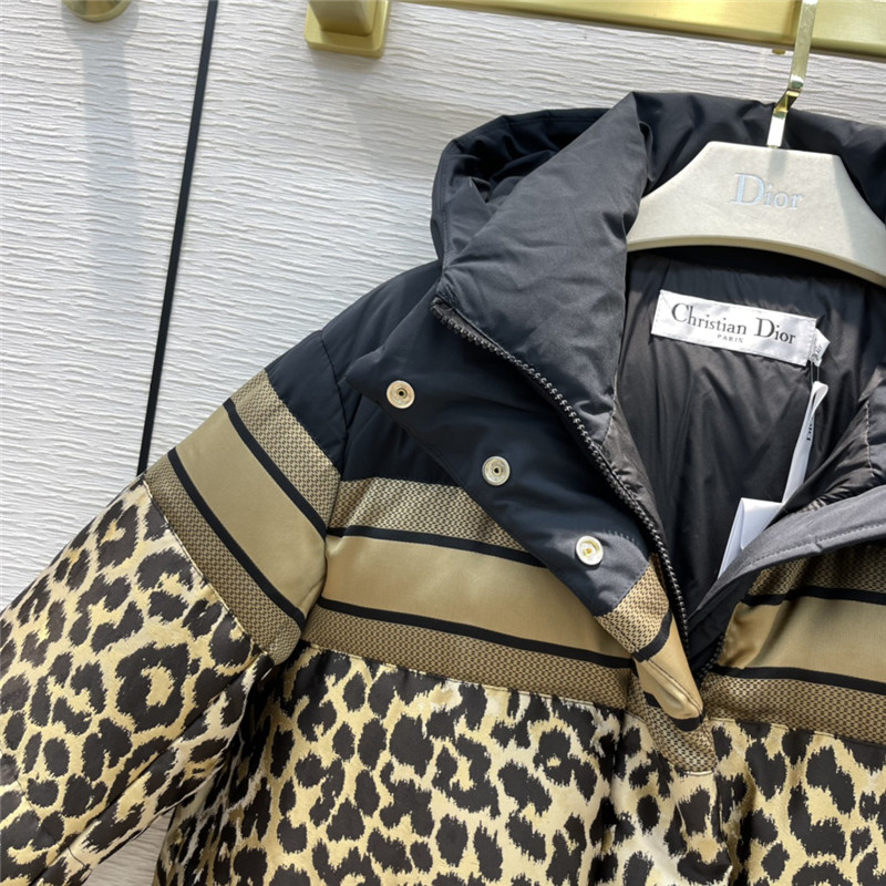 dior hooded leopard down jacket - Image 3