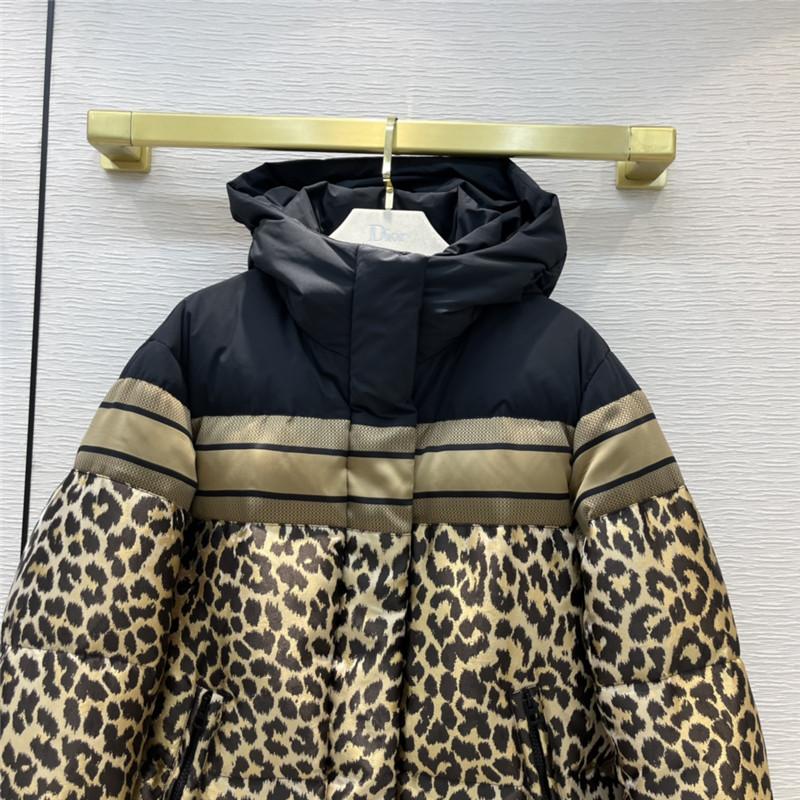 dior hooded leopard down jacket - Image 8