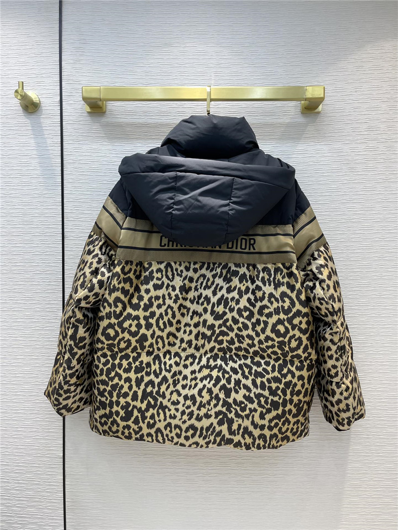 dior hooded leopard down jacket - Image 2