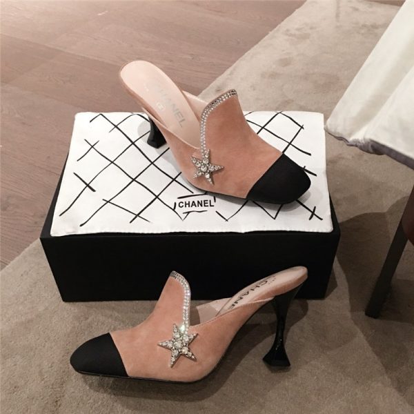 chanel block heels sandals