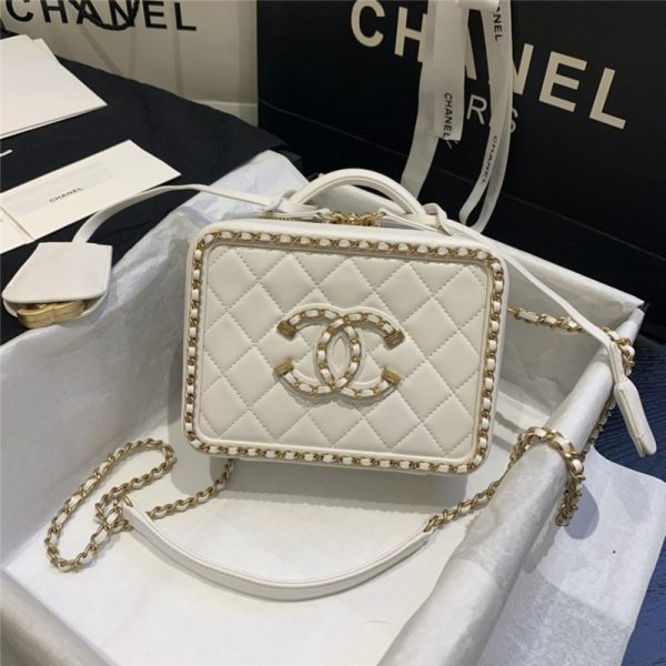 chanel woven cosmetic bag