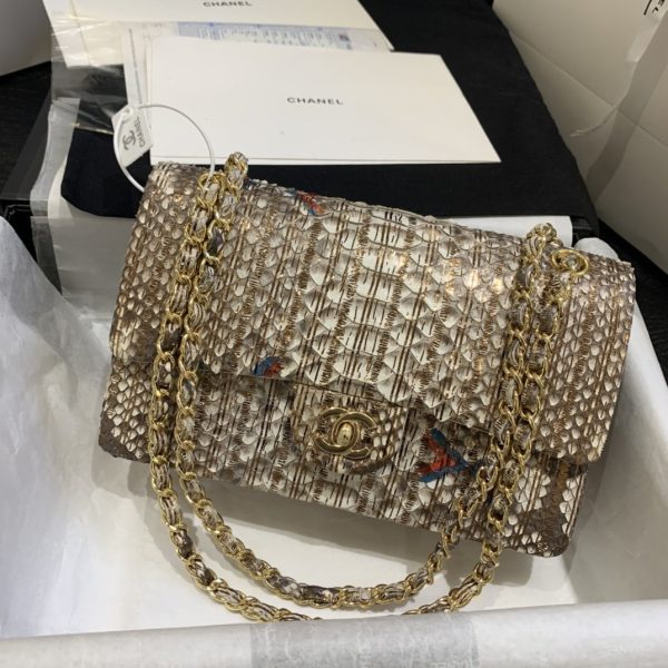 python skin chanel bag
