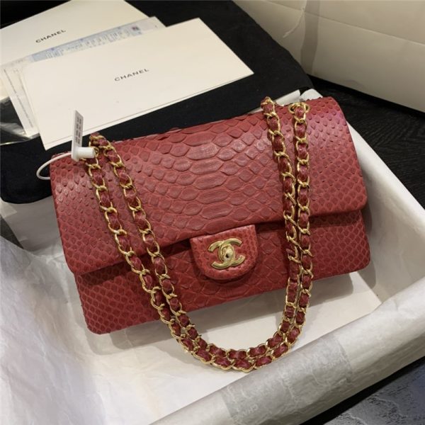 python skin chanel bag