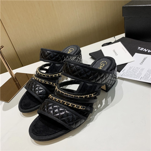 chanel block chain sandals