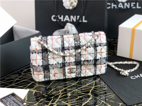 chanel tweed flap replica bags