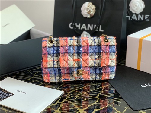 chanel tweed flap replica bags