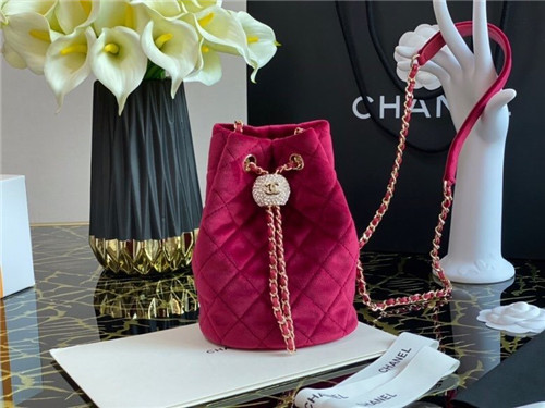chanel velvet bucket bag