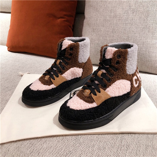 chanel wool high top sneakers