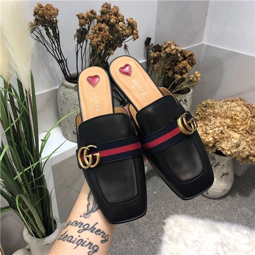 gucci detailed leather slippers replica shoes - Image 2