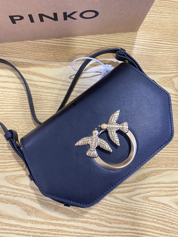 Pinko Spring And Summer New 2023 Women'S Bag One-Shoulder Messenger Bird Swallow Bag Blue - Image 5