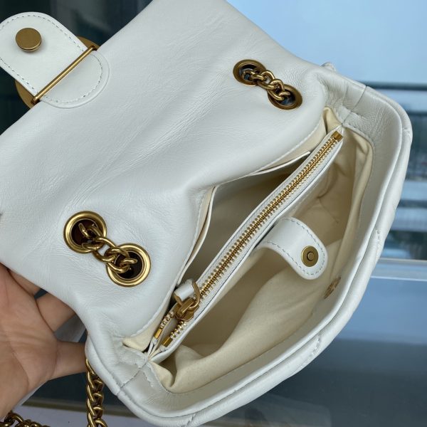 PINKO2022 spring and summer new bag badge decoration sheepskin PUFF bird bag swallow bag 1P22NAY7X7 White - Image 9