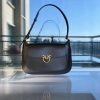 Pinko'S New Retro Swallow Saddle Bag Female Niche Design Single Shoulder Bag Commuter Female Bag High-End Armpit Bag Black