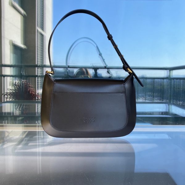 Pinko'S New Retro Swallow Saddle Bag Female Niche Design Single Shoulder Bag Commuter Female Bag High-End Armpit Bag Black - Image 3