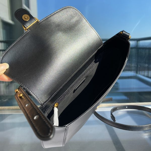 Pinko'S New Retro Swallow Saddle Bag Female Niche Design Single Shoulder Bag Commuter Female Bag High-End Armpit Bag Black - Image 9