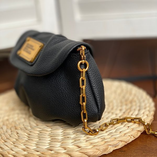 THE KARLIE Marc Jacobs Leather Retro Modern Mini Messenger Bag Shoulder Bag Clutch Black - Image 6