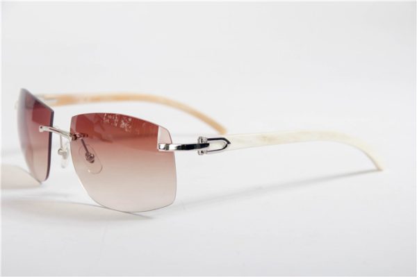 Cartier 4189705 White Cattle Horn Eyeglasses In Silver
