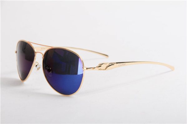 Cartier Metal Smooth Finish Mirror Lenses Sunglasses