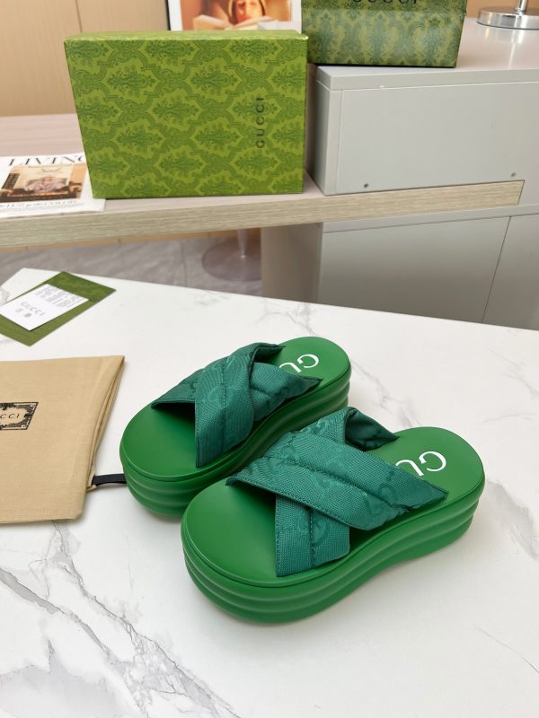 Gucci’s latest GG platform slippers are a leg puller green - Image 3