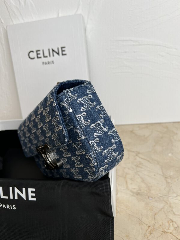 CELIN-E TRIOMPHE SMALL DENIM CHAIN ​​SHOULDER BAG - Image 3