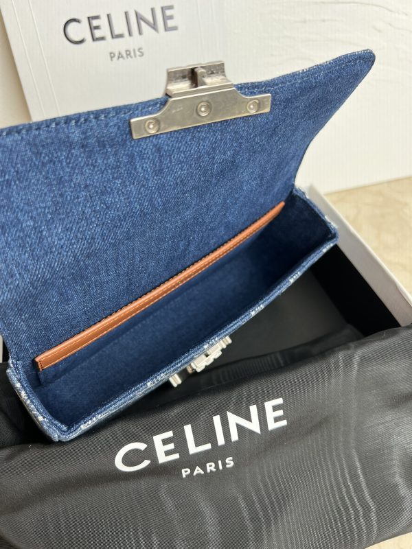 CELIN-E TRIOMPHE SMALL DENIM CHAIN ​​SHOULDER BAG - Image 7