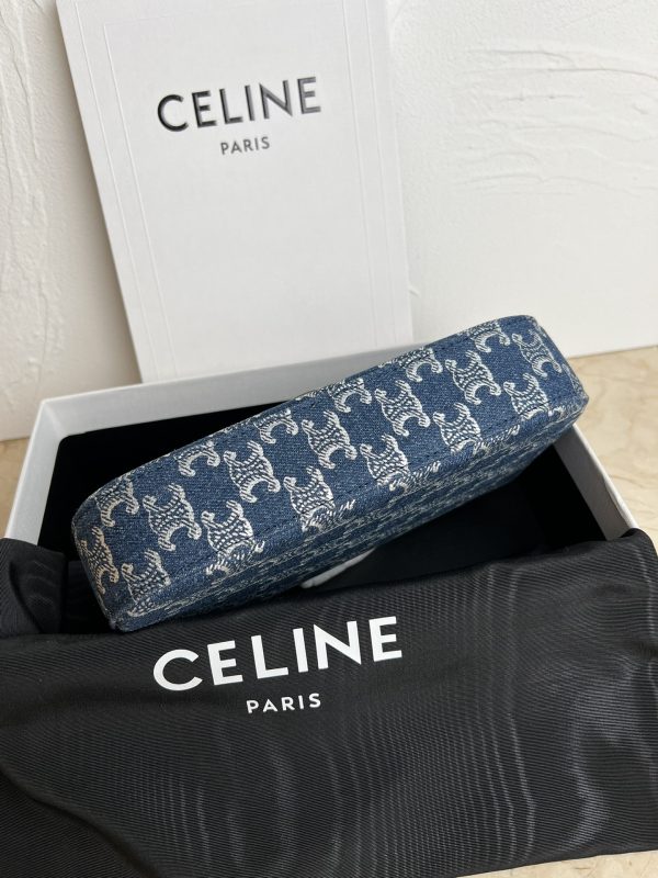 CELIN-E TRIOMPHE SMALL DENIM CHAIN ​​SHOULDER BAG - Image 9