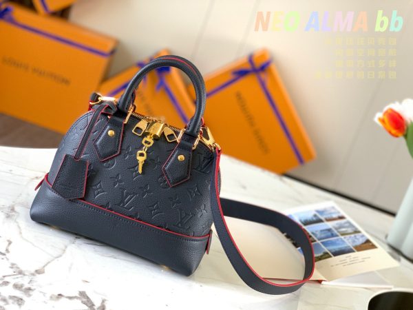 Boutique M44829 Navy BlueNEO ALMA bb embossed Empreinte leather has