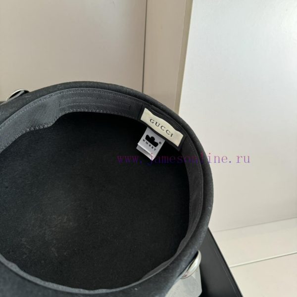 GucciGucci2024 Autumn/Winter New Wool Military Hat, 100% Wool ? Fabric head circumference 57w21et5qn - Image 7