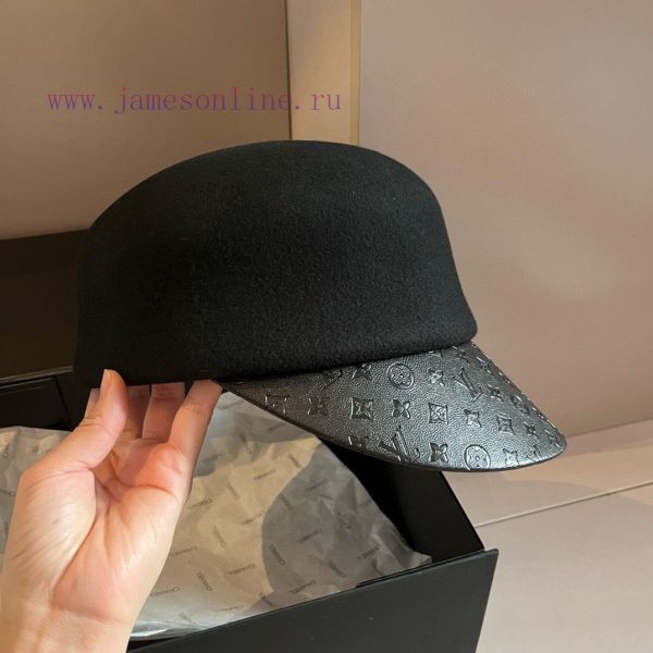 LV autumn and winter new duck tongue military hat, woolen hat, 100% wool fabric, head circumh9tutb43