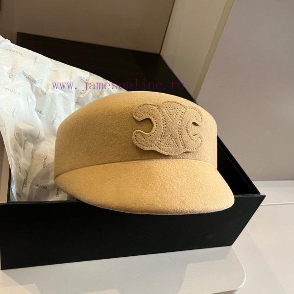 Celine's new wool ducktongue military hat, new style, runway style woolen hat, head circumfeyv54exod