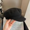 PRADA's new canvas duckbill military cap, black and white, with a head circumference of 57cmhovqvua3