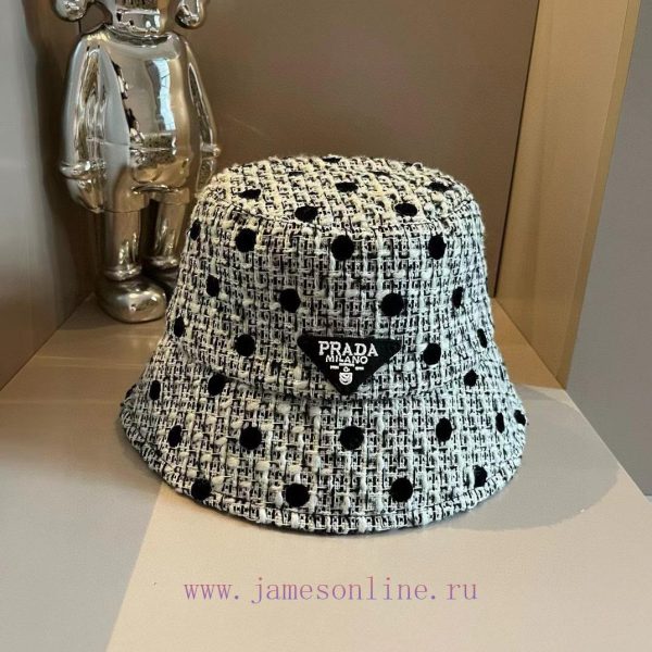 Prada polka dot fisherman hat, wool hat, head circumference 57cmds3r0ds5