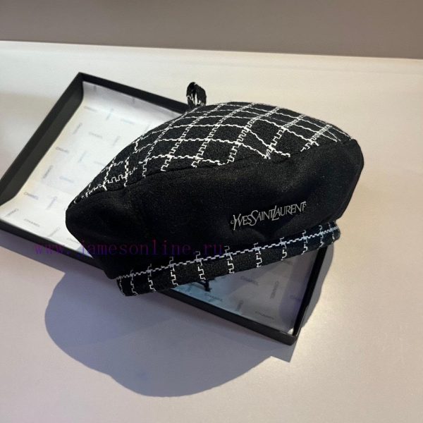 YSL Saint Laurent diamond beret, woolen painter hat, socialite style, head circumference 57c7gugyknx