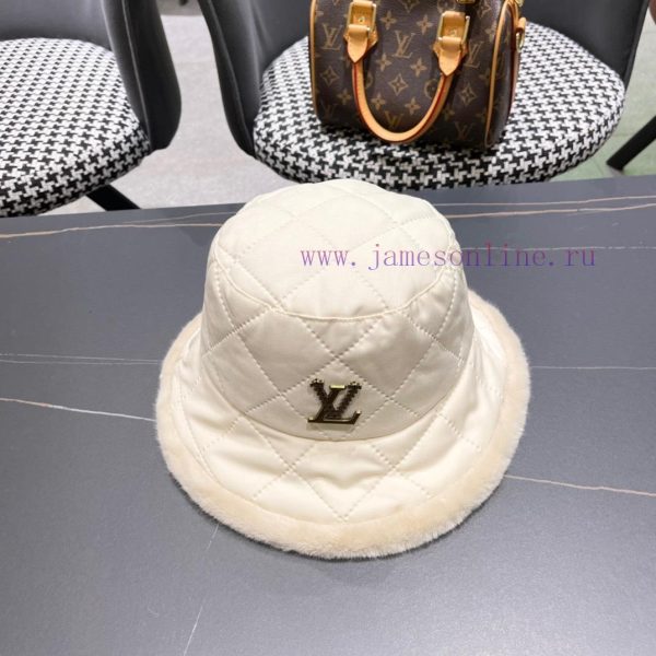 ? Louis Vuitton autumn and winter fringed fisherman hat, washed diamond grid fisherman hatmh9qvgeh