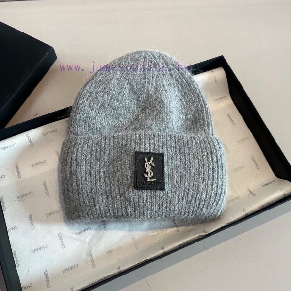 YSL Saint Laurent Knitted Wool Hat, Versatiled4y4mlsd