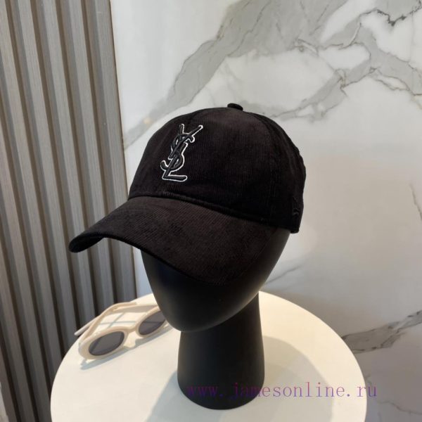 YSL Saint Laurent letter embroidered corduroy baseball cap | Korean styleA simple casual basp83ywl13