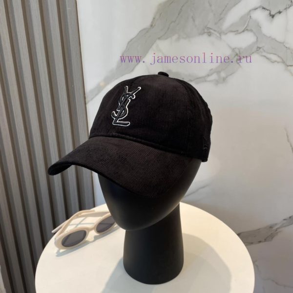 YSL Saint Laurent letter embroidered corduroy baseball cap | Korean styleA simple casual baszxeumoyv