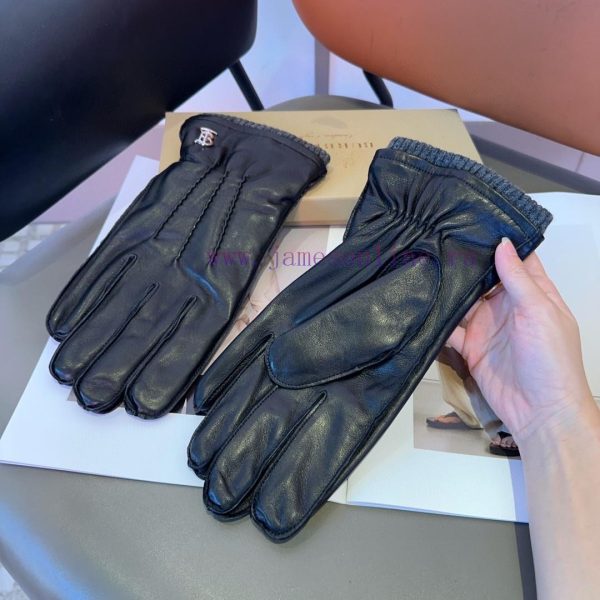 Burberry Men's New Sheepskin Gloves, Fashionable Gloves, Warm in Autumn and Winter with Velviksnviz9 - Image 9