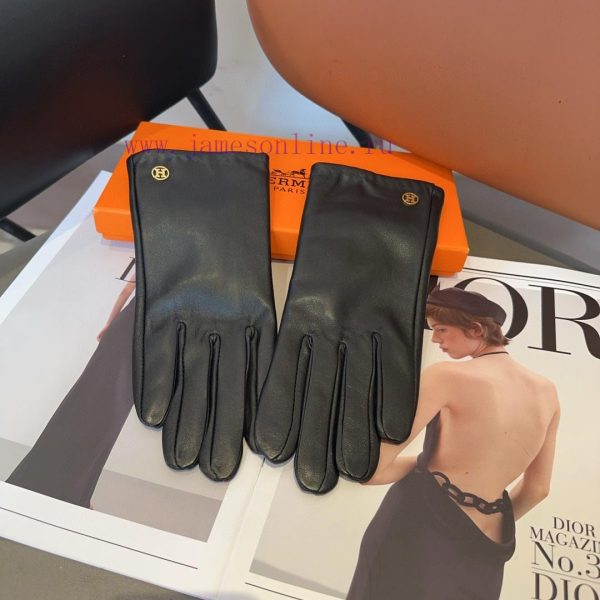 Hermes sheepskin gloves, fashionable gloves, warm interior for autumn and winter, classic antwyp4lis - Image 8
