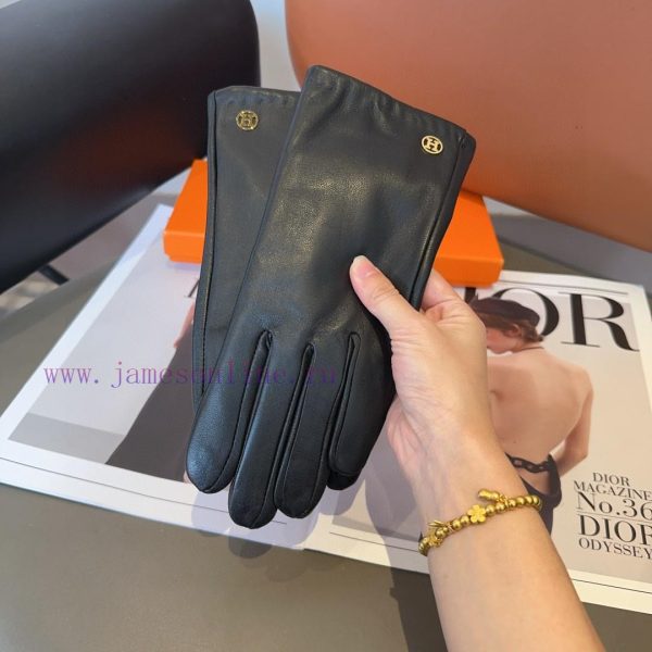 Hermes sheepskin gloves, fashionable gloves, warm interior for autumn and winter, classic antwyp4lis - Image 10