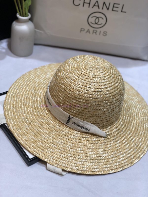 YSL Saint Laurent Dome Straw Hat New Straw Straw Straw Hat with Straw Straw Strawycwdd11a