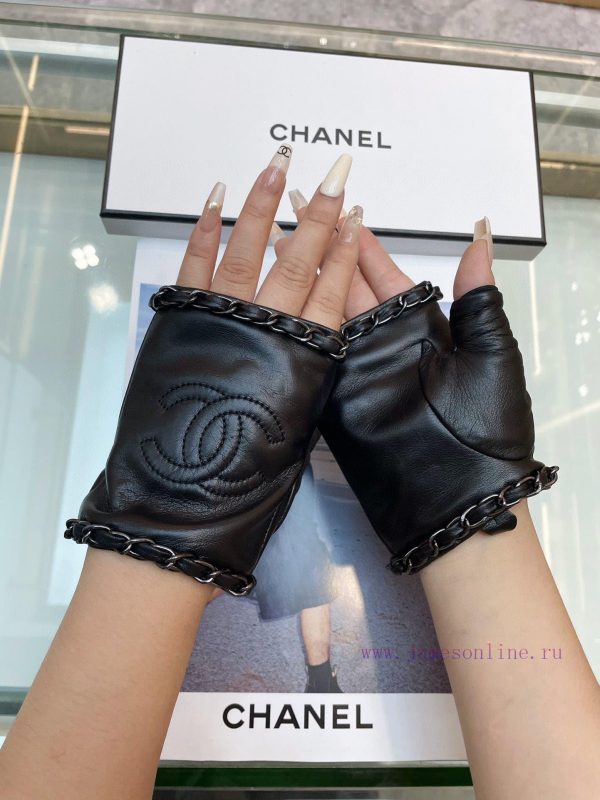‼ Chanel Europe's new top women's high-end half finger gloves are 100% made of imported sheuwa0izm8 - Image 8