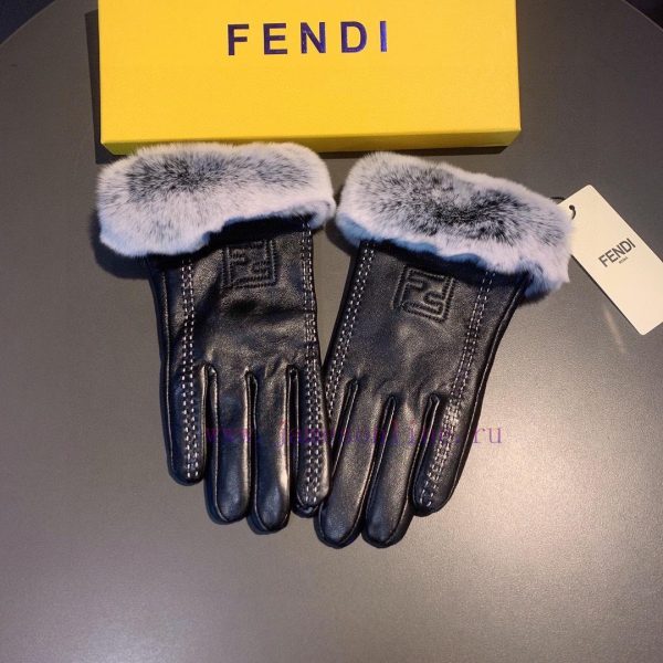 Fendi FENDI2023 Autumn/Winter Lazy Rabbit Hair Sheepskin Embroidered Gloves Phone Touch Scre46z6oh1x - Image 5