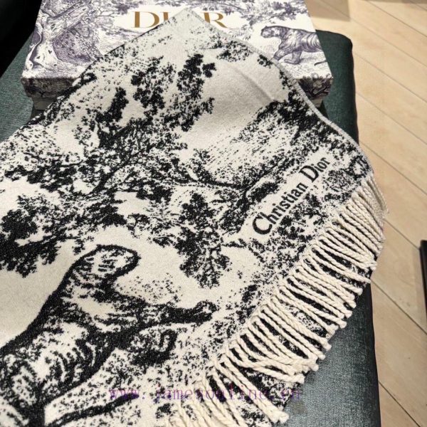 This Sauvage printed scarf reinterprets Dior's classic pattern with carefully crafted cashmeuxlasvhx - Image 5